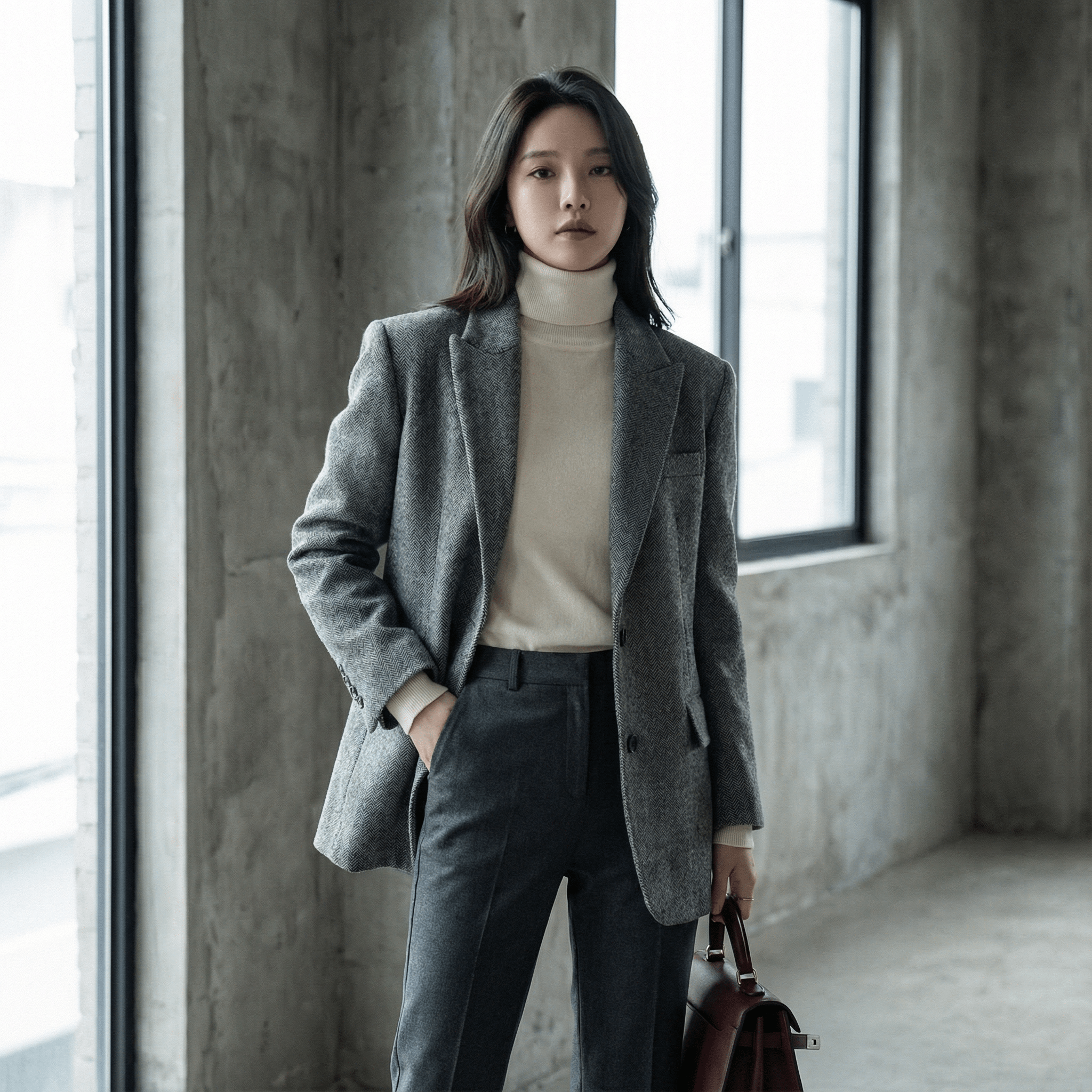 جاكيت صوفي أنيق بقصّة كلاسيكية