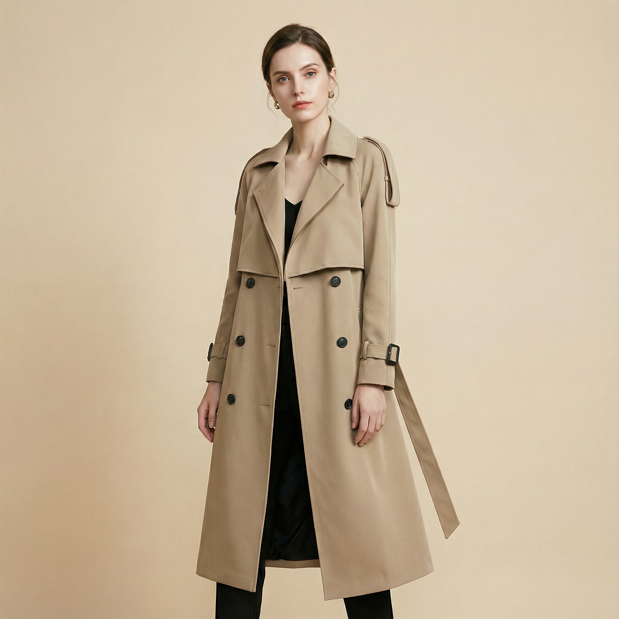 معطف ترانش بتصميم أناقة كلاسيكية