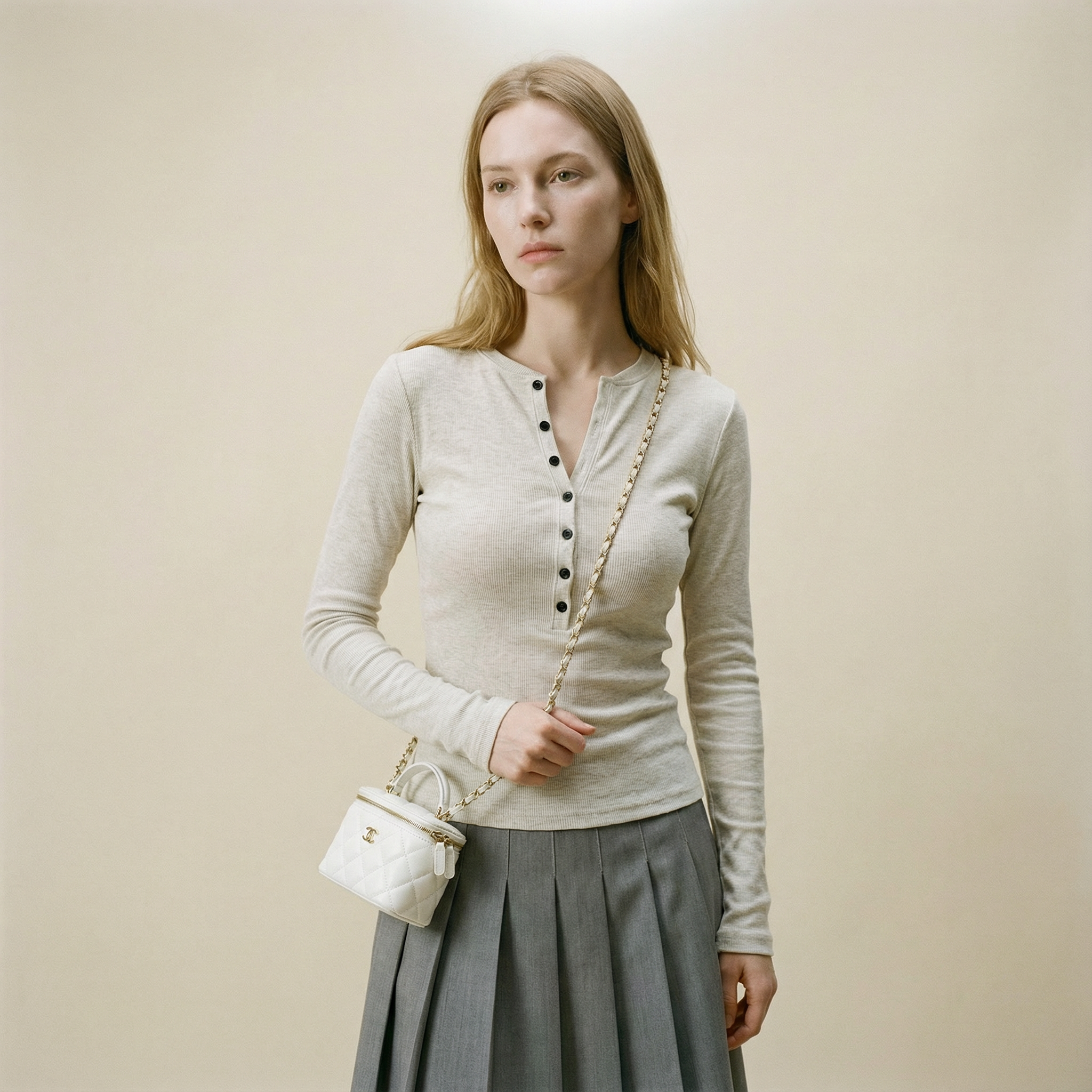 توب بأزرار أمامية بتصميم أنيق