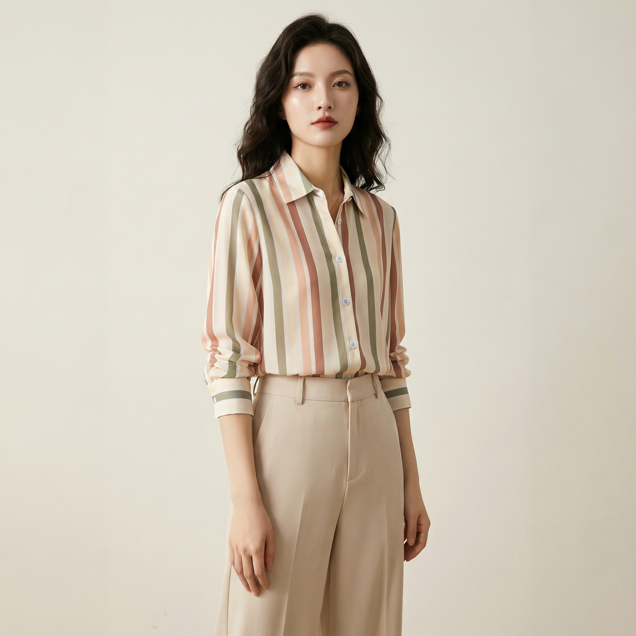 قميص مخطّط بنقشة راقية