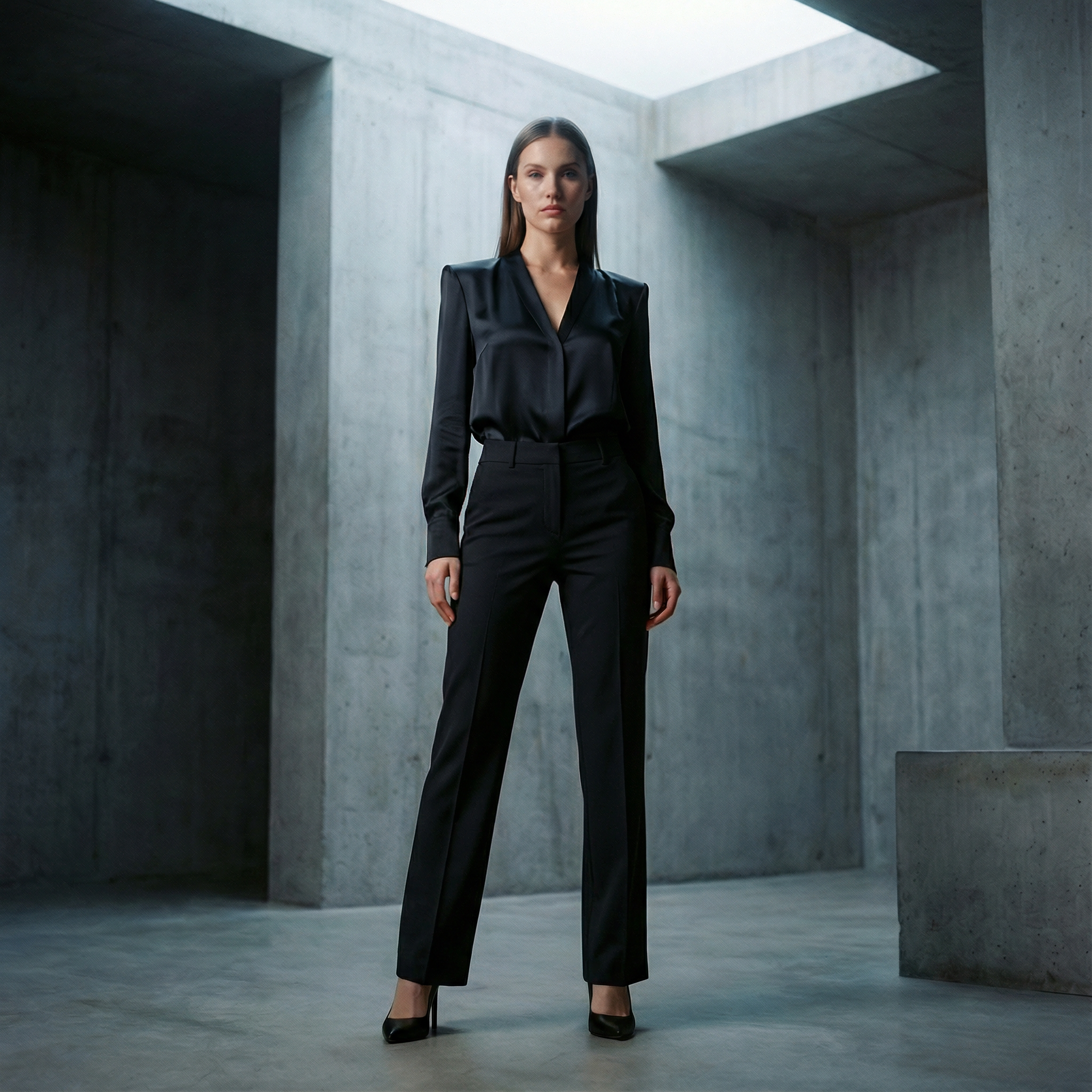 بنطال بقصّة مستقيمة وأناقة عملية