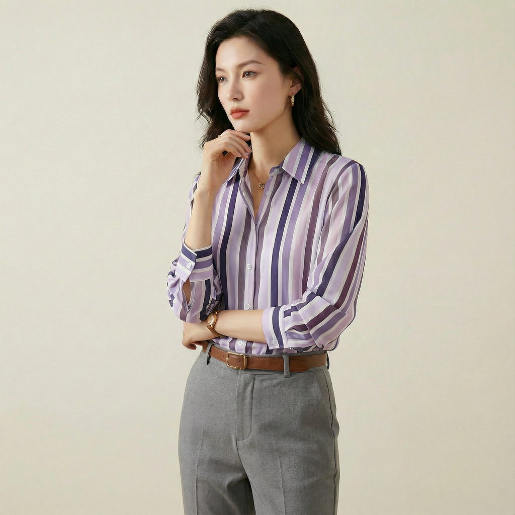 قميص مخطّط بنقشة راقية