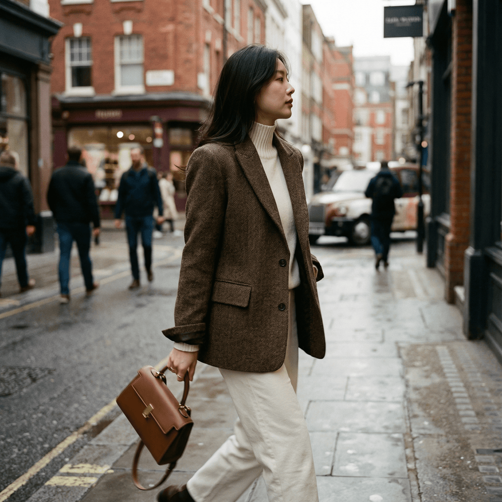 جاكيت صوفي أنيق بقصّة كلاسيكية