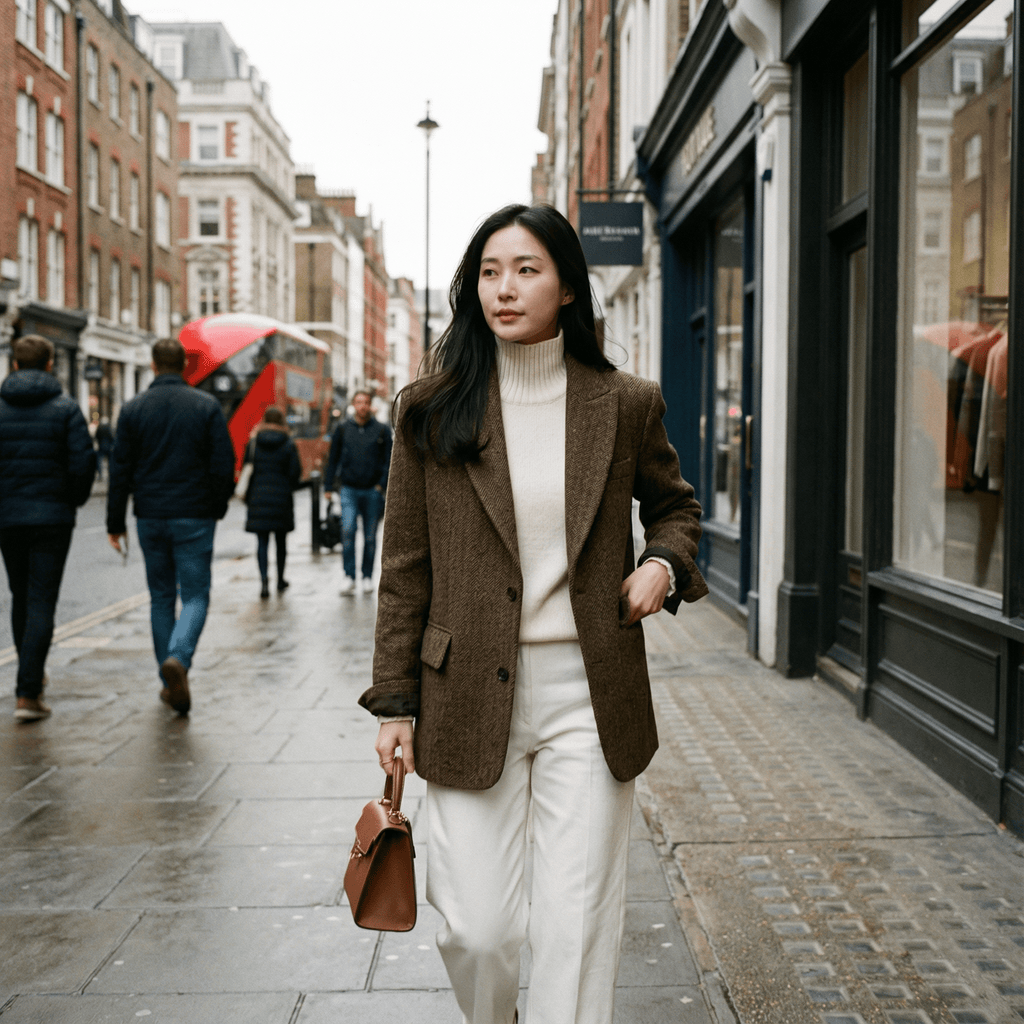 جاكيت صوفي أنيق بقصّة كلاسيكية