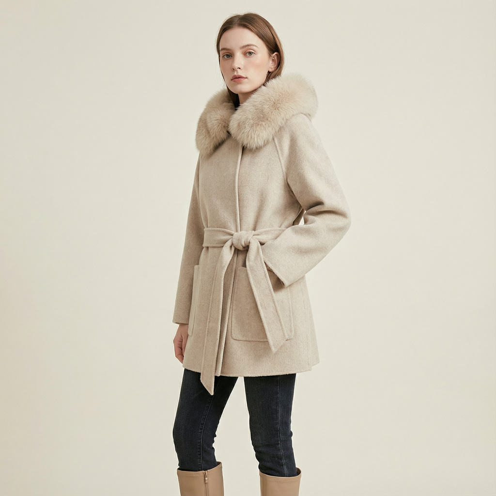 معطف شتوي راقٍ بقصّة قصيرة