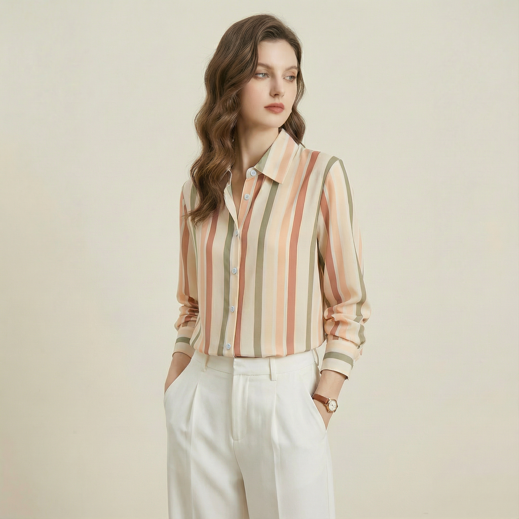 قميص مخطّط بنقشة راقية