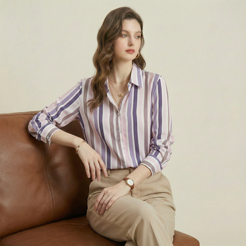 قميص مخطّط بنقشة راقية