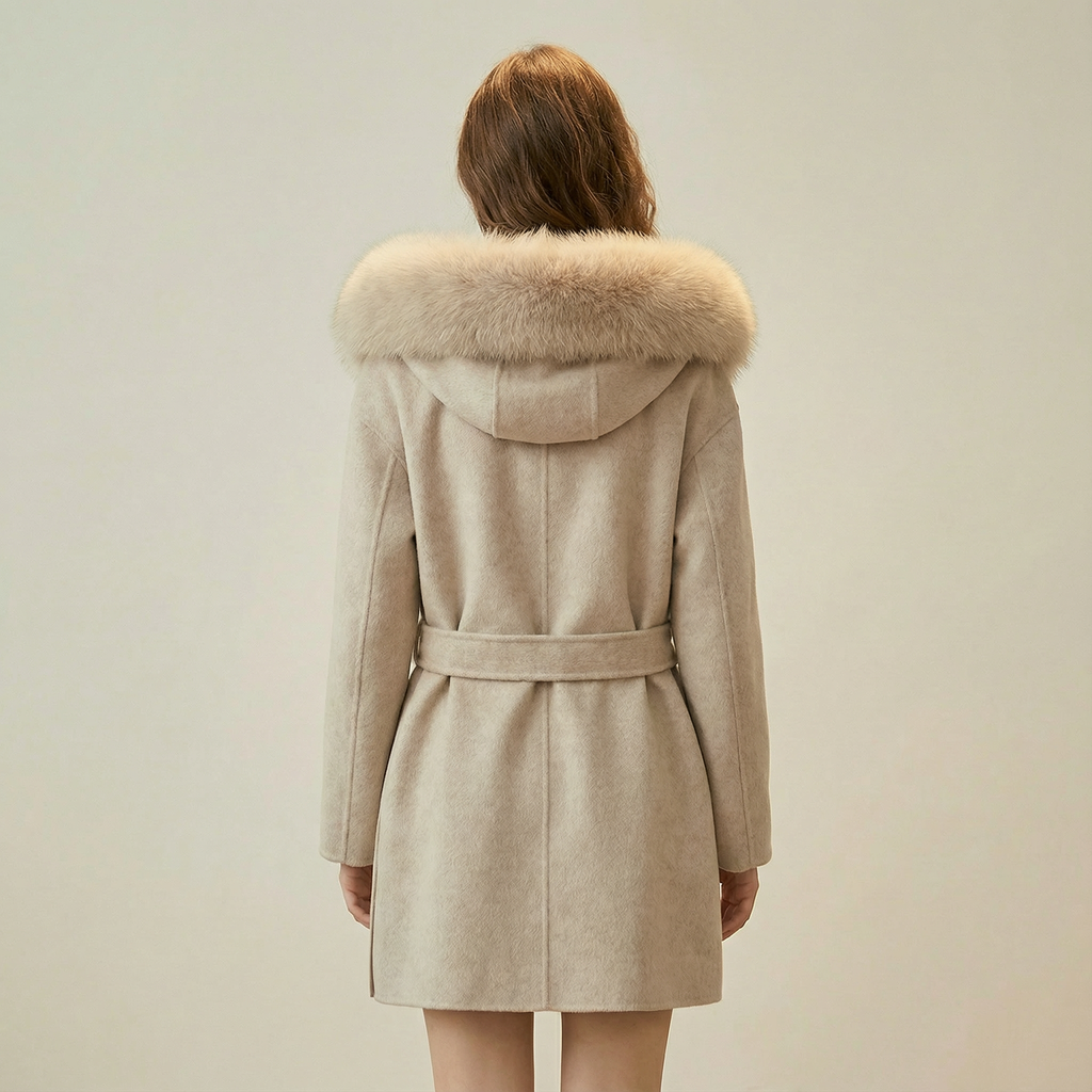 معطف شتوي راقٍ بقصّة قصيرة