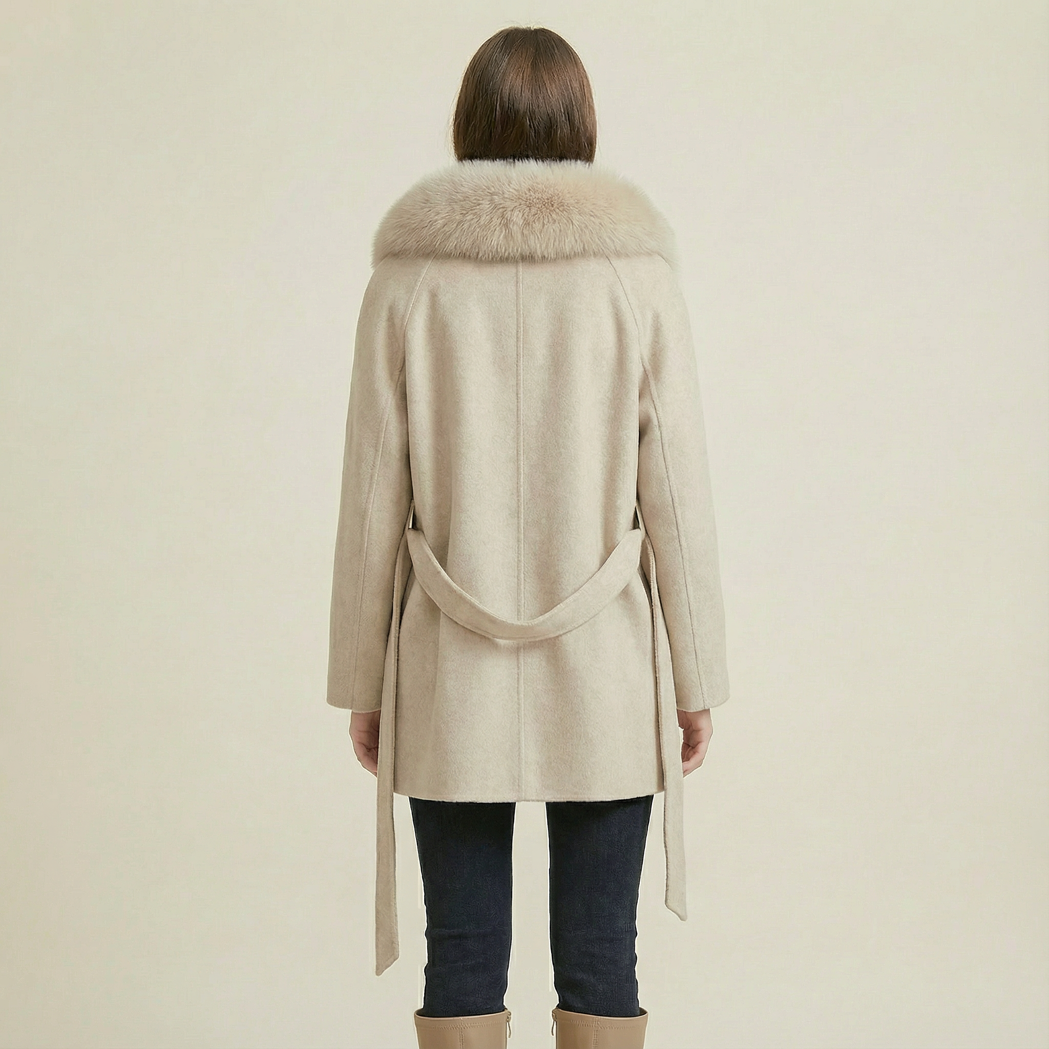 معطف شتوي راقٍ بقصّة قصيرة