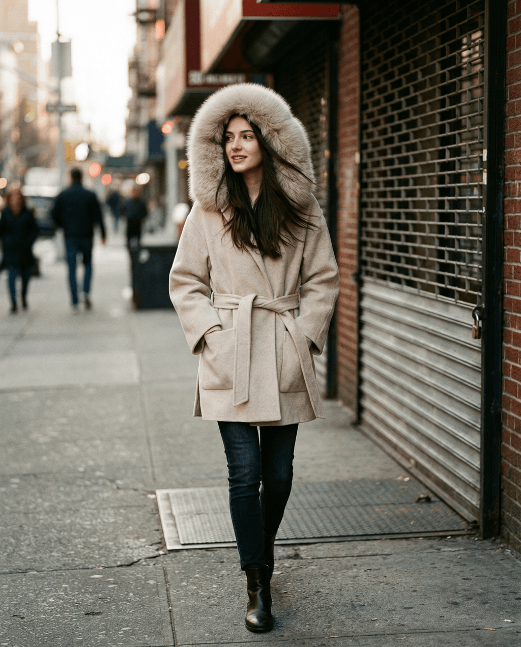 معطف شتوي راقٍ بقصّة قصيرة