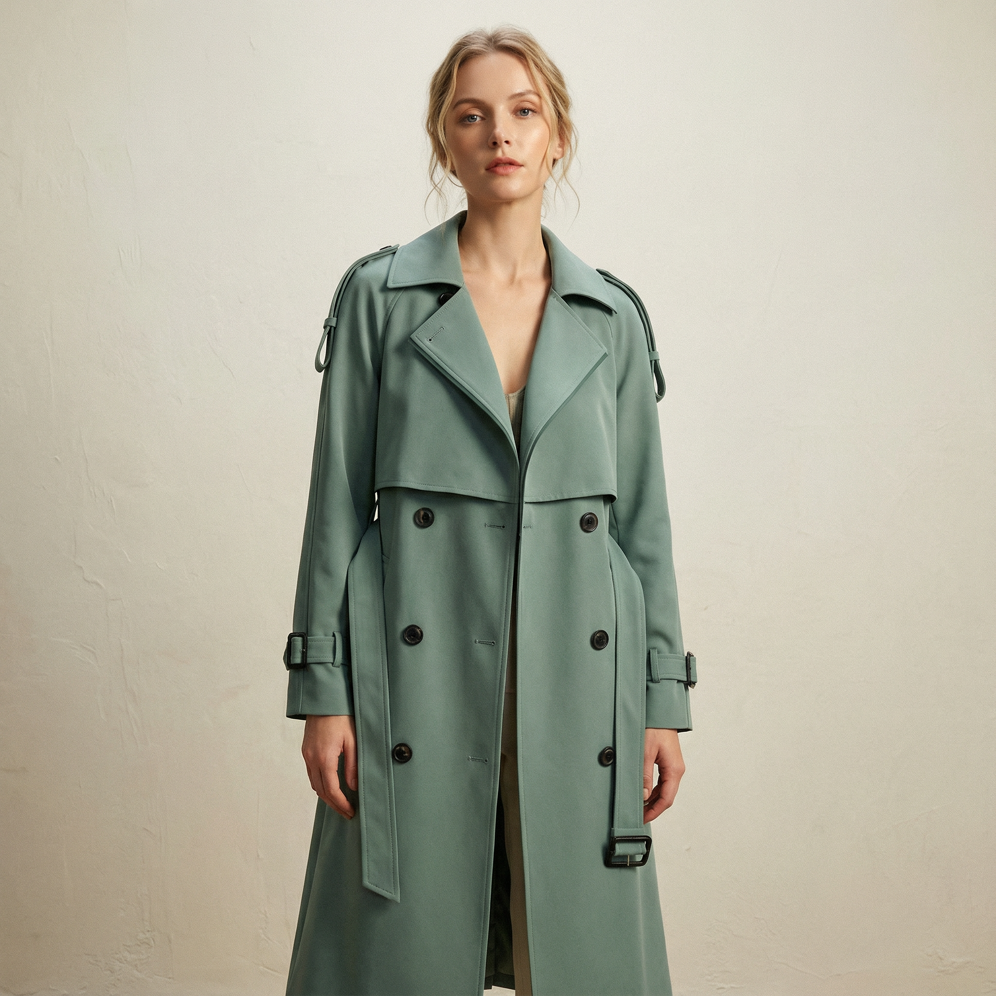 معطف ترانش بتصميم أناقة كلاسيكية