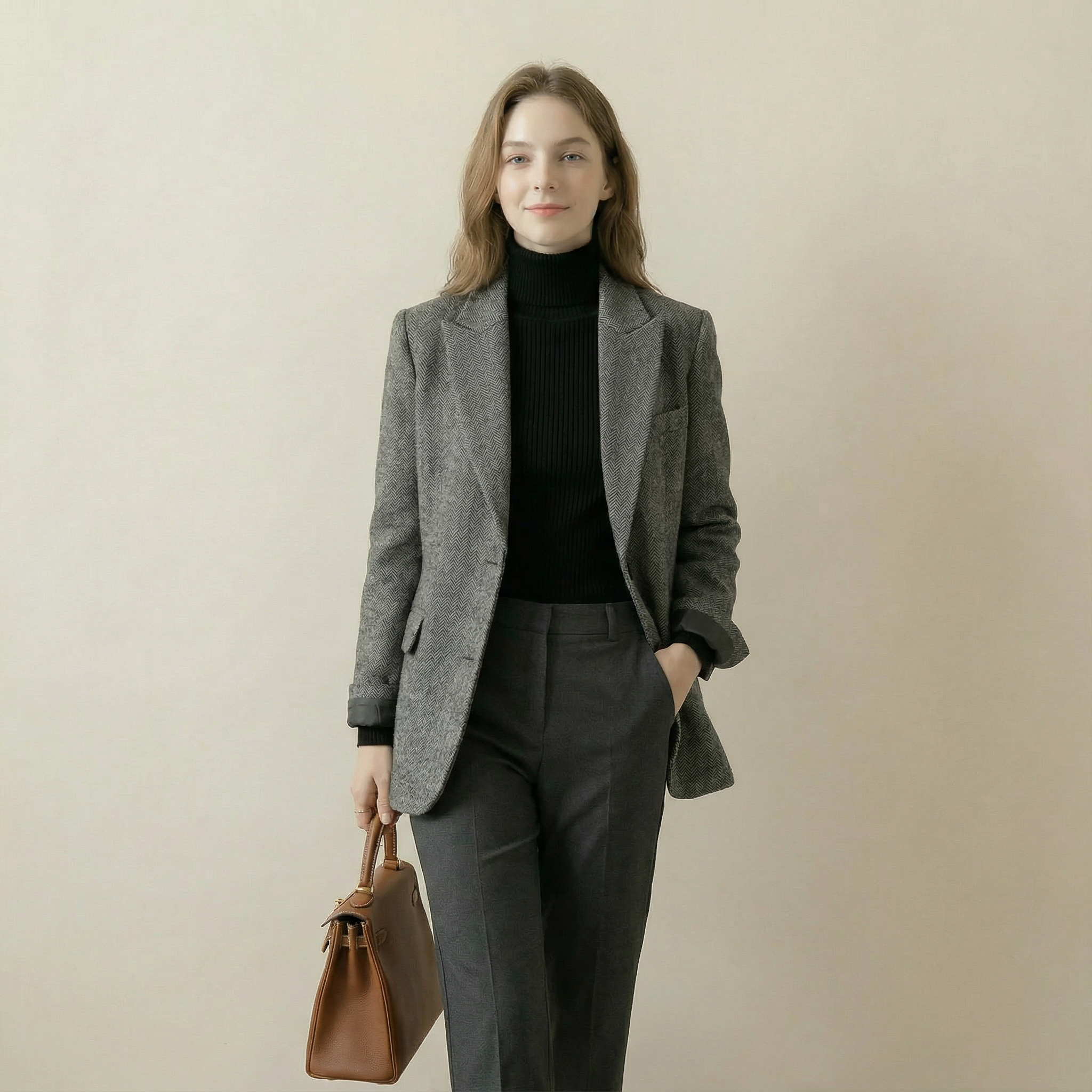 جاكيت صوفي أنيق بقصّة كلاسيكية