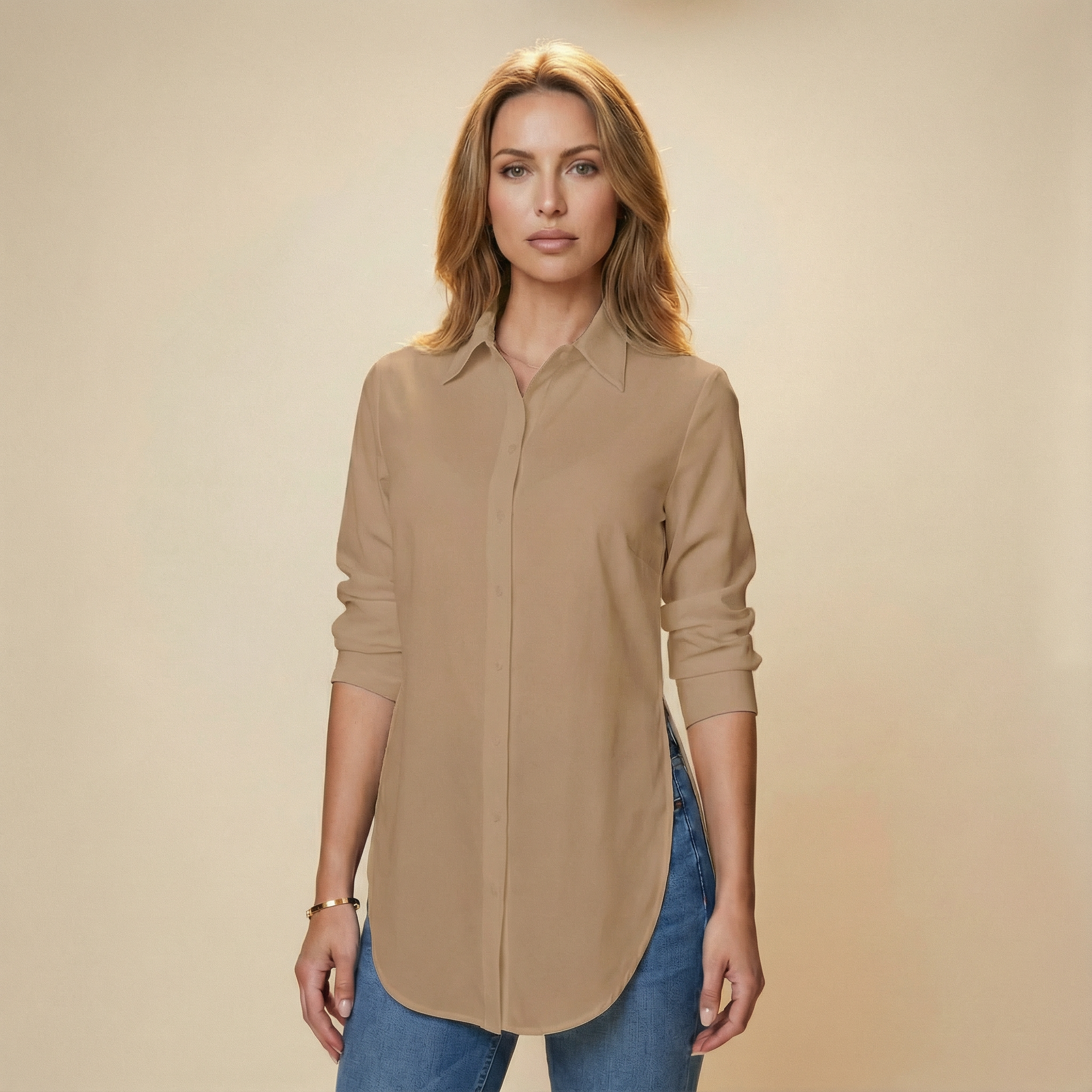 قميص طويل بقصّة انسيابية