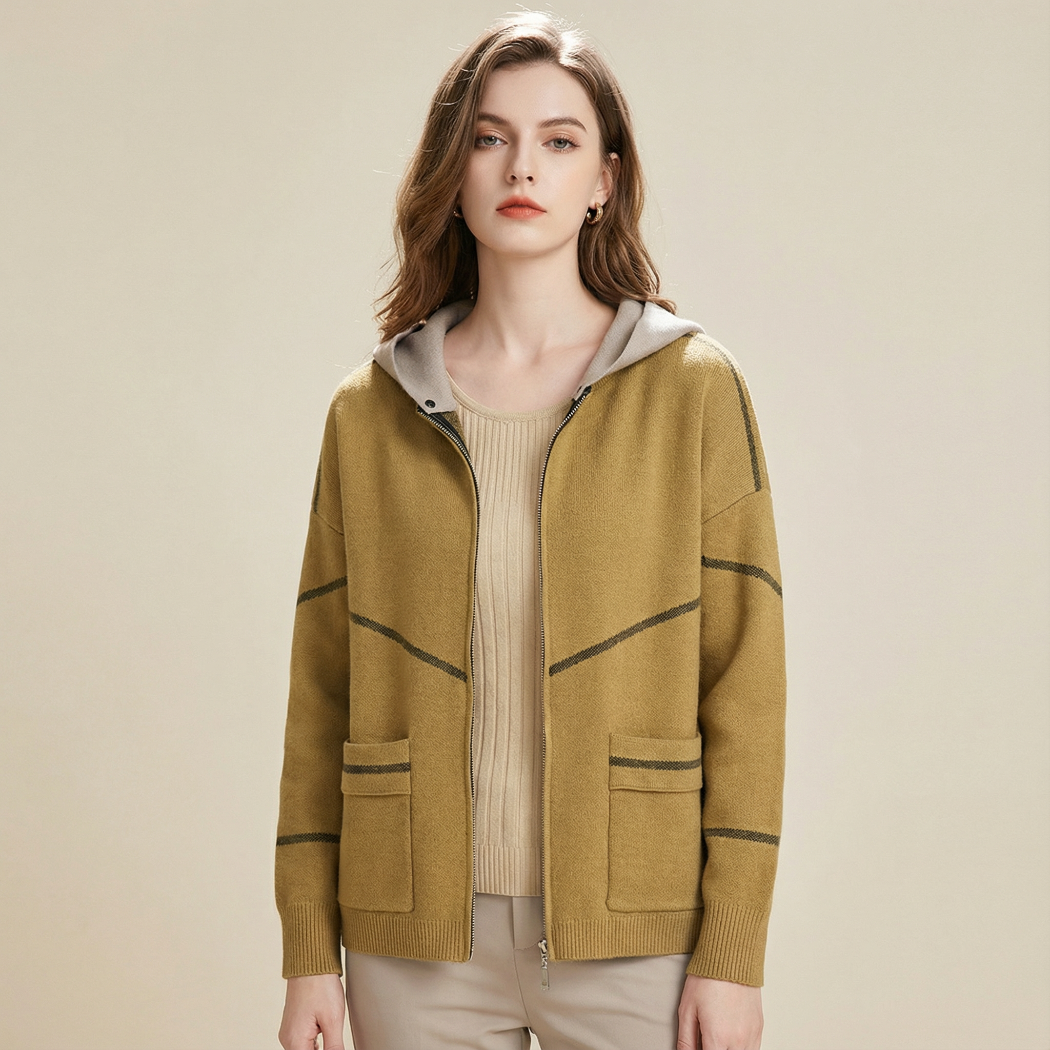 جاكيت صوفي بسحاب